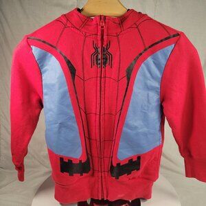 Marvel Boys Youth Spiderman Costume Hoodie Jacket Full Zip Size XS